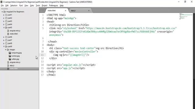 AngularJS Tutorial 9 - ng-src Directive смотреть онлайн