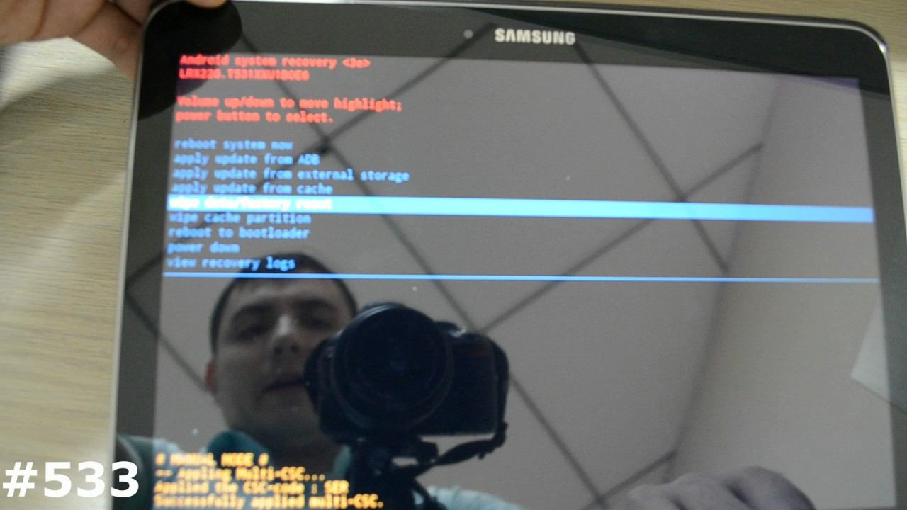 Сброс настроек или Hard Reset Samsung SM-T530, SM-T531, SM-T535 Galaxy Tab 4 10.1 смотреть онлайн