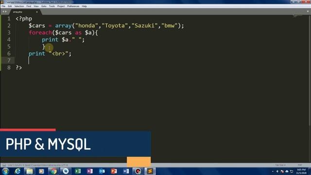 learn PHP & MYSQL Tutorial part 16 | for each loop, array, functions in php | SSTLAB смотреть онлайн