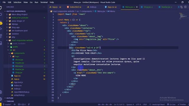 React Js Responsive Website Design | 07 menu смотреть онлайн