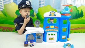 Полицейский Даник. СТАНЦИЯ ПОЛИЦИИ для Детей и сбежавший ГРАБИТЕЛЬ - Police Station for Kids
