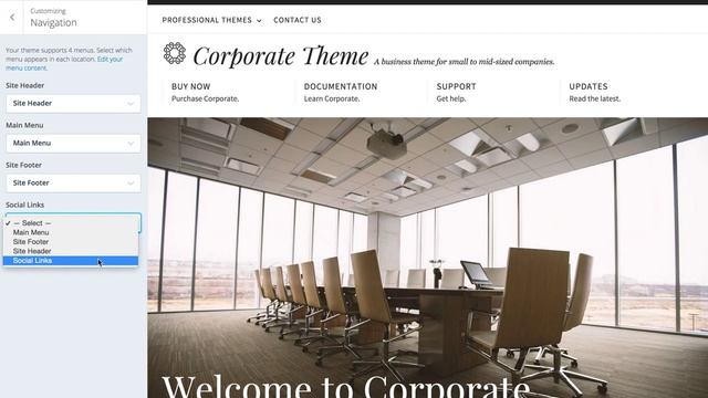 Corporate WordPress Theme: Setting Navigation Menus (Step 3) смотреть онлайн