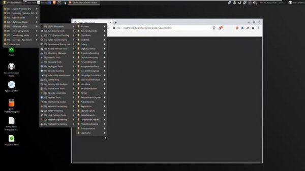 Full OSINT framwork in the predator-os linux