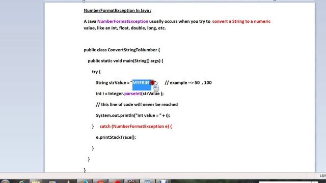 NUMBERFORMATEXCEPTION IN JAVA смотреть онлайн
