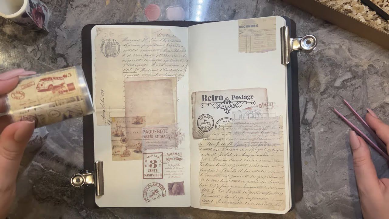 | ASMR | Journaling | No Talking | Vintage Journal Decoration | Relaxation 2