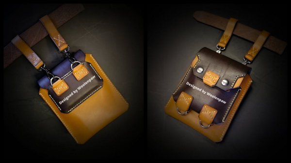 Leather pattern to make belt bag SPACE / PDF leather pattern by Woolenpaw