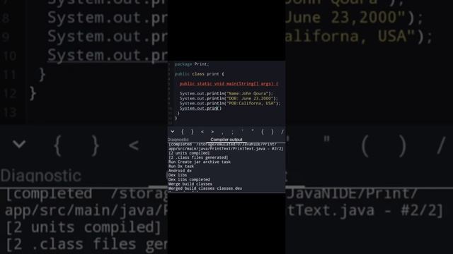 How to print multiple statement using JAVA N-IDE mobile Apps? смотреть онлайн