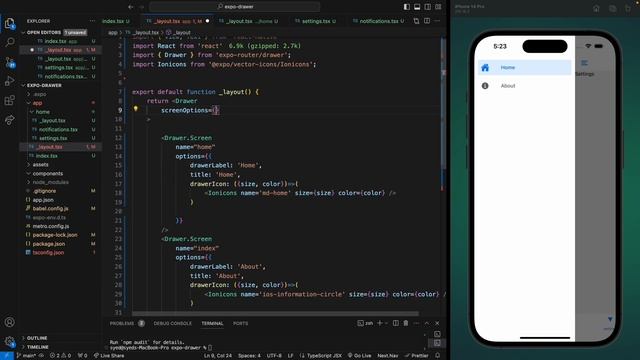Drawer Navigation in Expo Router v2 | Expo SDK 49 | React Native Tutorial смотреть онлайн