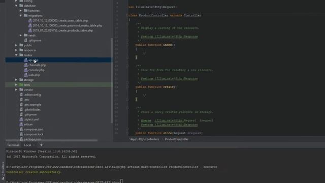 REST API in Laravel with CRUD functionality (2019) - Setting up Controllers and Routes смотреть онлайн