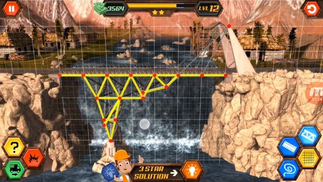 Bridge Construction Simulator 3d level 12. смотреть онлайн