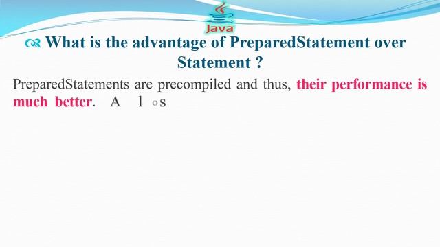 What is the advantage of PreparedStatement over Statement | JAVA INTERVIEW QUESTIONS AND ANSWERS смотреть онлайн