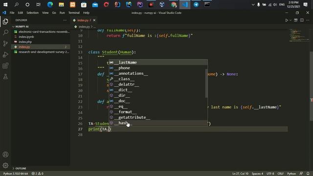 part133 حل مساله در مورد inheritance و قسمت protected در python смотреть онлайн