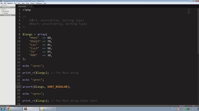 [ Learn PHP 5 In Arabic ] #40 - Array Methods - Sort Associative Array смотреть онлайн