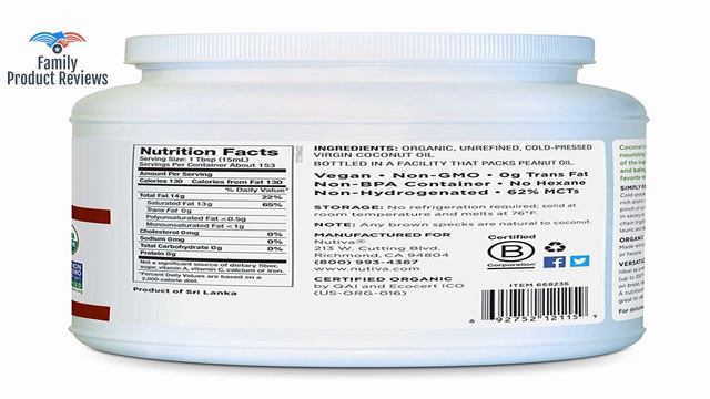 Nutiva Organic Unrefined Virgin Coconut Oil 15-ounce смотреть онлайн