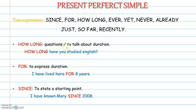 Present Perfect Simple смотреть онлайн