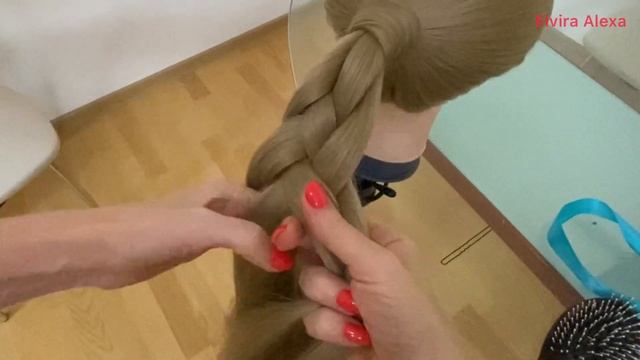Как заплести косу из 4 прядей ПРОСТОЙ способ. Подробное видео. смотреть онлайн