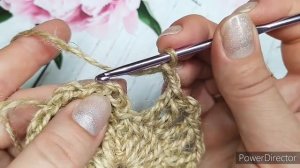 Вязание крючком из джута. красивая и  не сложная салфетка крючком.