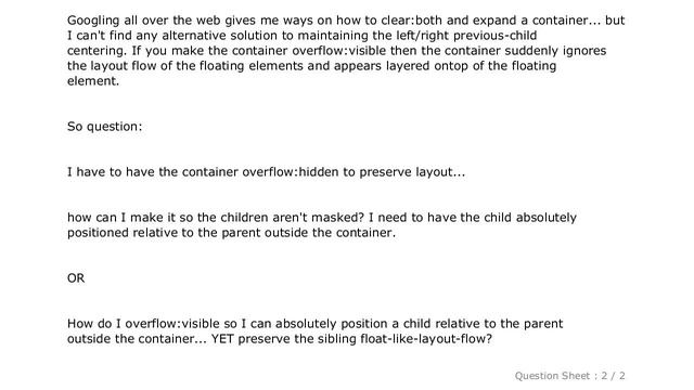 CSS : Make child visible outside an overflow:hidden parent смотреть онлайн