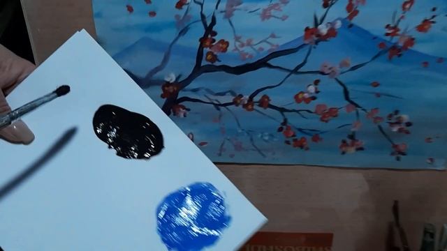 Видеоурок по ИЗО для 2 классов . Пейзаж гуашью ,, цветущая ветка урюка " смотреть онлайн
