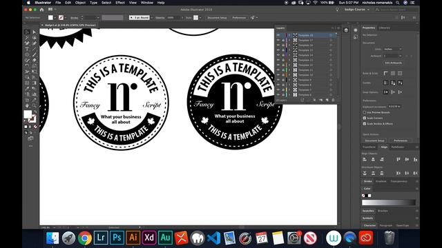 Video 19/25 - Making Badge Number 10 - Badge / Sticker Template Design With Adobe Illustrator смотреть онлайн