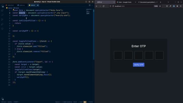 OTP Screen UI using HTML, CSS & JS смотреть онлайн