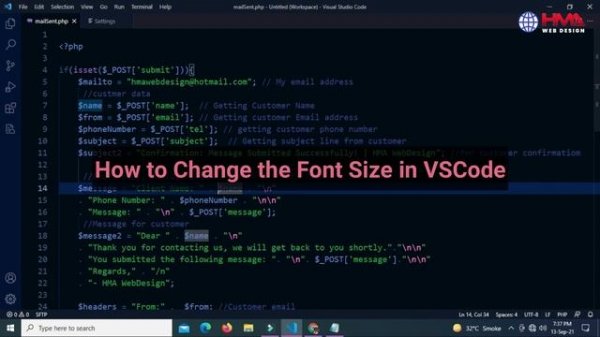 How to Change Font Size in Visual Studio Code | Font Family VS Code | Font Style in VS Code