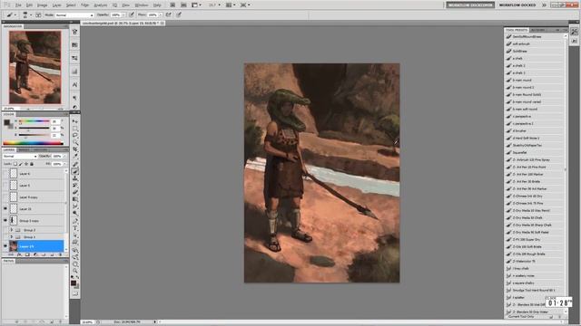 Tribal Hunter - 2 Hour Version Character Design Tutorial, Digital Painting смотреть онлайн