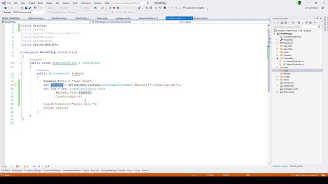 ASP.NET MVC - Installing and working with Serilog смотреть онлайн
