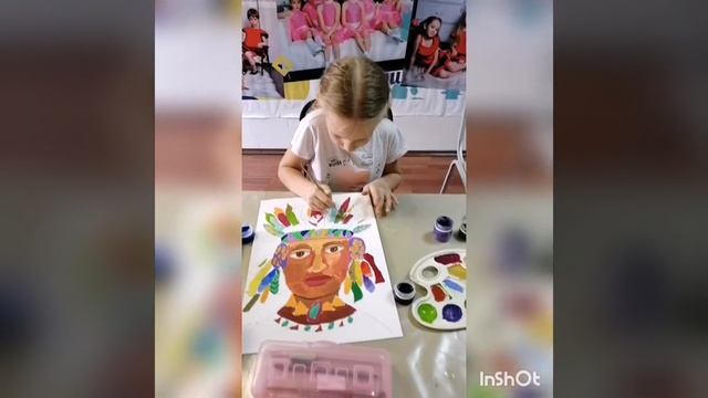 Рисуем портрет индейца. смотреть онлайн