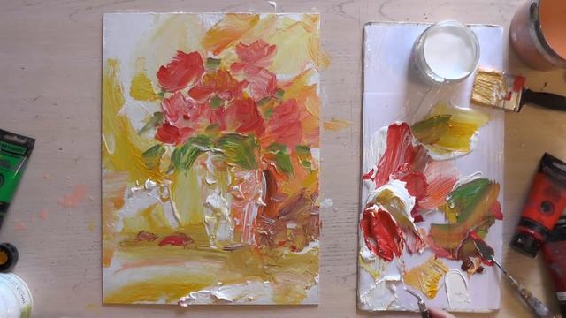 Как рисовать цветы акриловыми красками смотреть онлайн