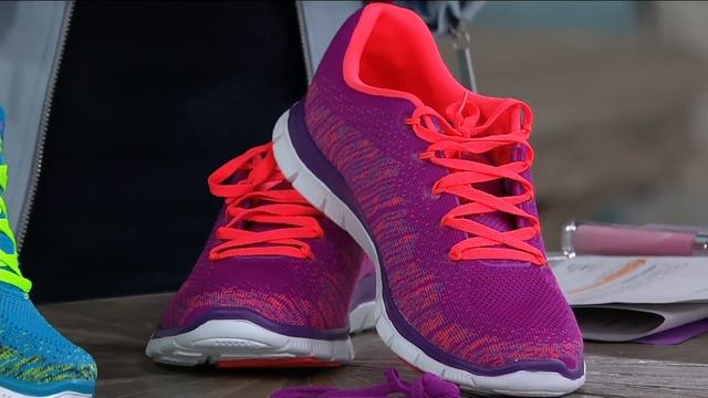 Skechers Flat Knit with Memory Foam Sneakers - Jump on QVC смотреть онлайн