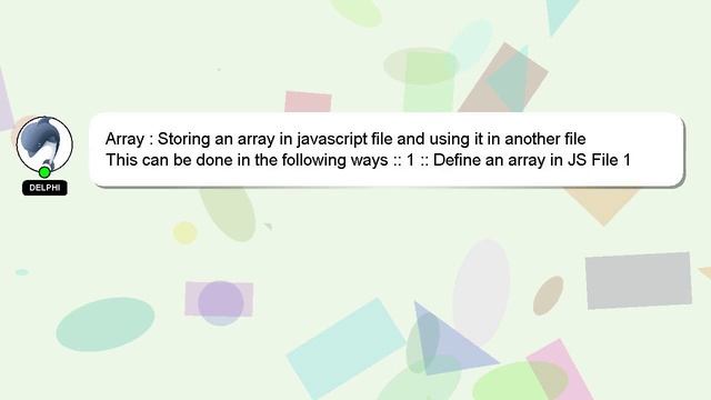 Array : Storing an array in javascript file and using it in another file смотреть онлайн