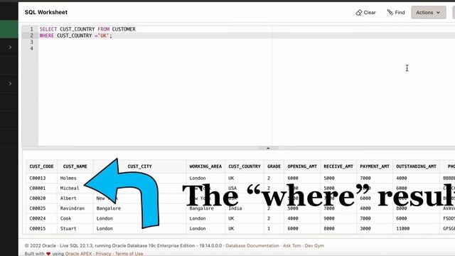 Pattern matching in SQL |WHERE AND LIKE смотреть онлайн