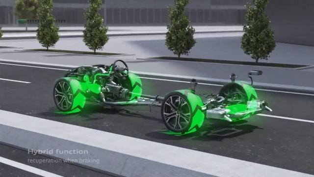 Animation of Audi mild hybrid system (MHEV) смотреть онлайн