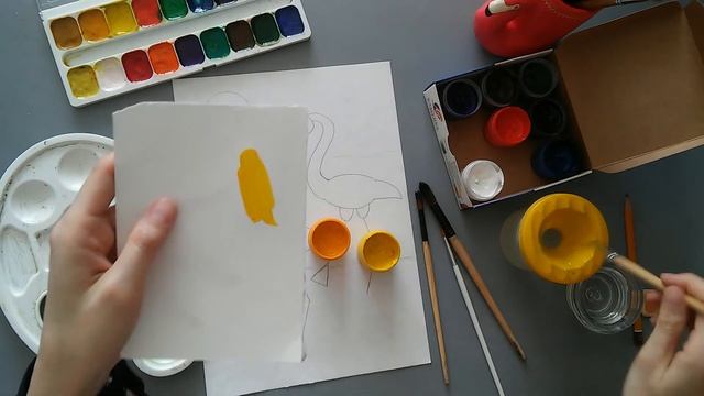 Рисуем фламинго с детьми 5-6 лет, 1 часть смотреть онлайн