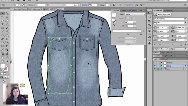 Distressed & Faded Denim Effect In Illustrator