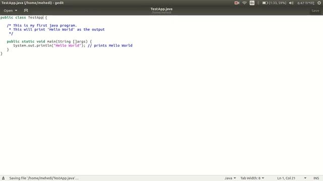 How to compile and run a Java program on Ubuntu смотреть онлайн