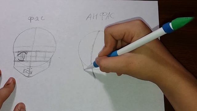Рисуем.Аниме.#1.Как рисовать анмин голову. смотреть онлайн