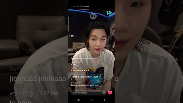 Live Weverse - Suga's Tattoo (Min Yoongi Of BTS Show His Tattoo 7)