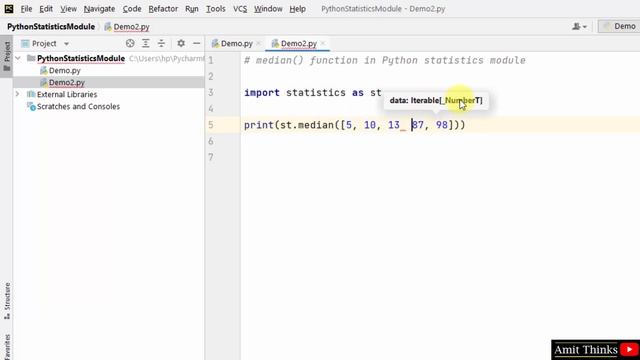 Python median() function | statistics module | Amit Thinks смотреть онлайн