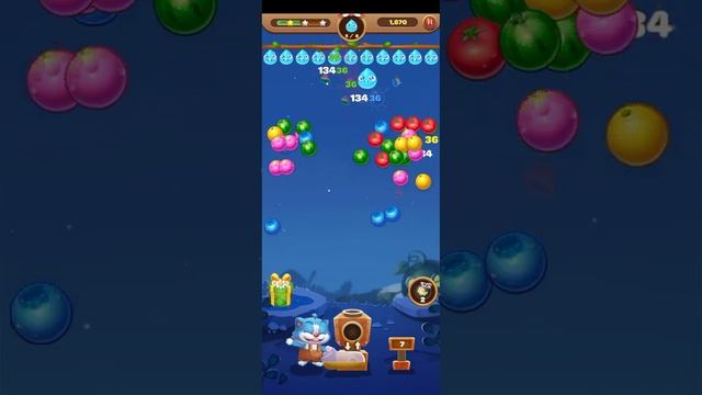 Shoot bubble fruit splash, level 1701-1729, fun fruit bubble game смотреть онлайн