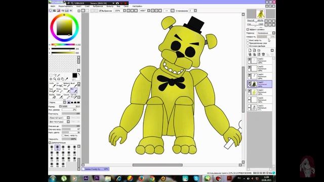 [SpeedPaint] Golden Freddy - |Just Gold/Просто из золота| (Five Nights At Freddy's) #3