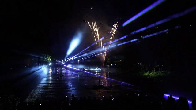 Лазерное флайборд-шоу в г.Неман  4K / Lasershow Waterscreen & Flyboard Show & Pyro 4K