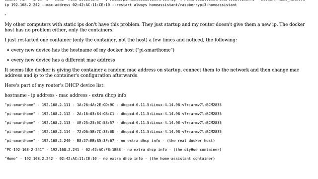 docker macvlan static ip - yet a dhcp request смотреть онлайн