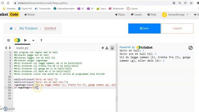 Programmering i Python Del 1 - 5: Regnemaskin med If-setning смотреть онлайн