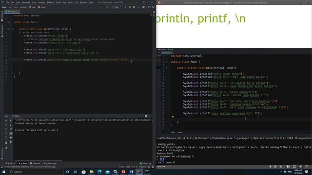 Kelas Terbuka [Kode Java] - 03 - Print Println Printf Escape Sequence смотреть онлайн