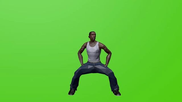 CJ(Сиджей)Танцует на зелёном фоне (CJ dancing on a green background) смотреть онлайн