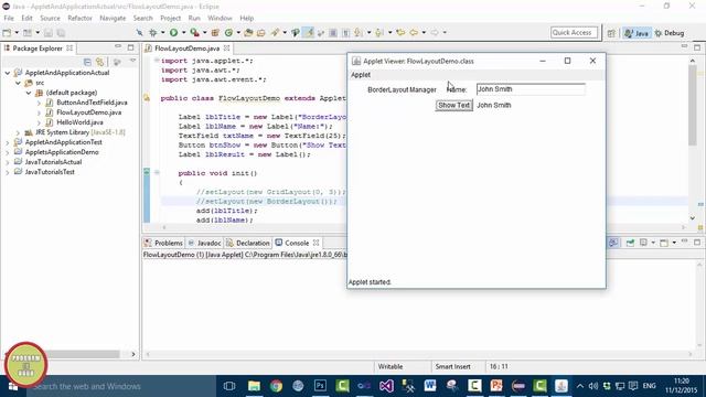 Java Applet Tutorial In Urdu/Hindi - Java Layout Manager (BorderLayout) (3/3) смотреть онлайн