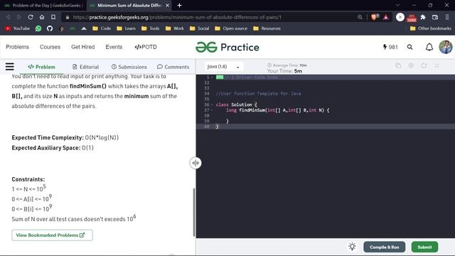 Day 66 - Minimum Sum of Absolute Differences of Pairs || Arrays || GFG POTD 6 September смотреть онлайн