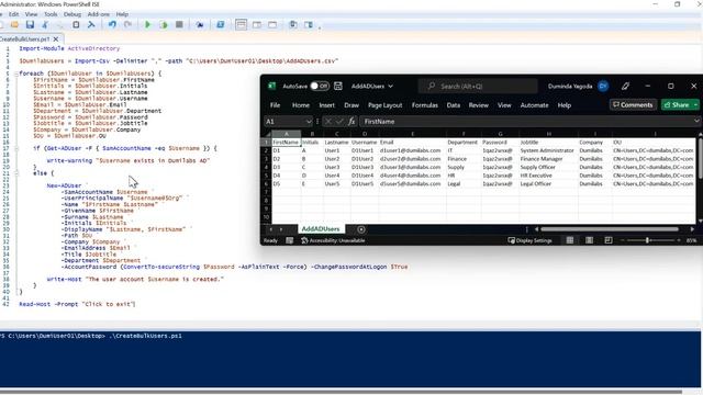 Create Bulk Active Directory Users from CSV File by Using PowerShell Windows Server 2022 смотреть онлайн